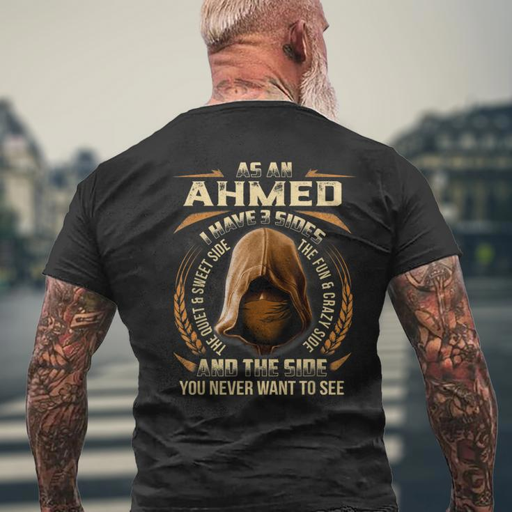 As An Ahmed I Have 3 Sides Ninja Custom Name Birthday Men's T-shirt Back Print Gifts for Old Men