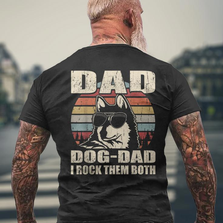 Mens Alaskan Klee Kai Dad And Dog Dad I Rock Them Both Vintage Men's T-shirt Back Print Gifts for Old Men