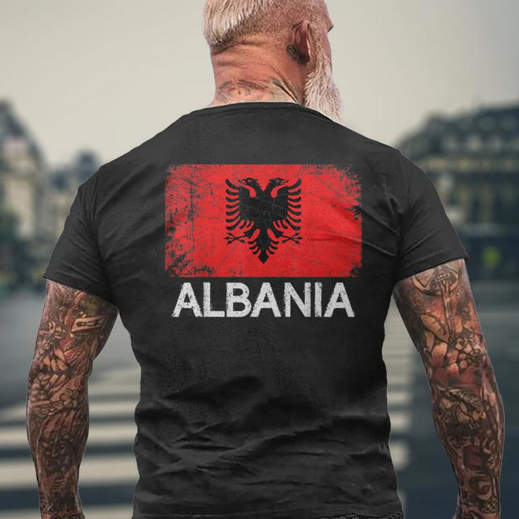 Albanian Flag Vintage Made In Albania Men's T-shirt Back Print Gifts for Old Men