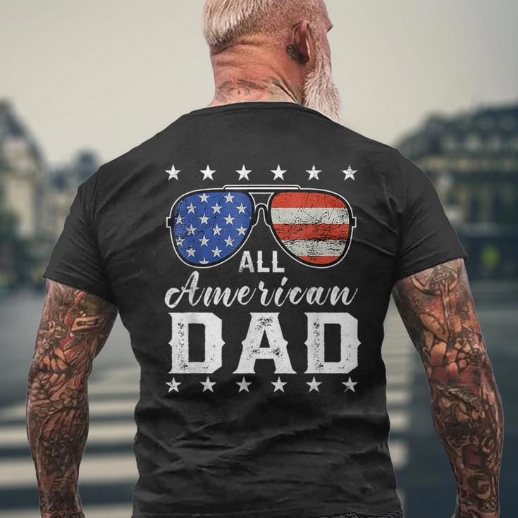 All American Dad 4Th Of July Usa America Flag Sunglasses Mens Back Print T-shirt Gifts for Old Men
