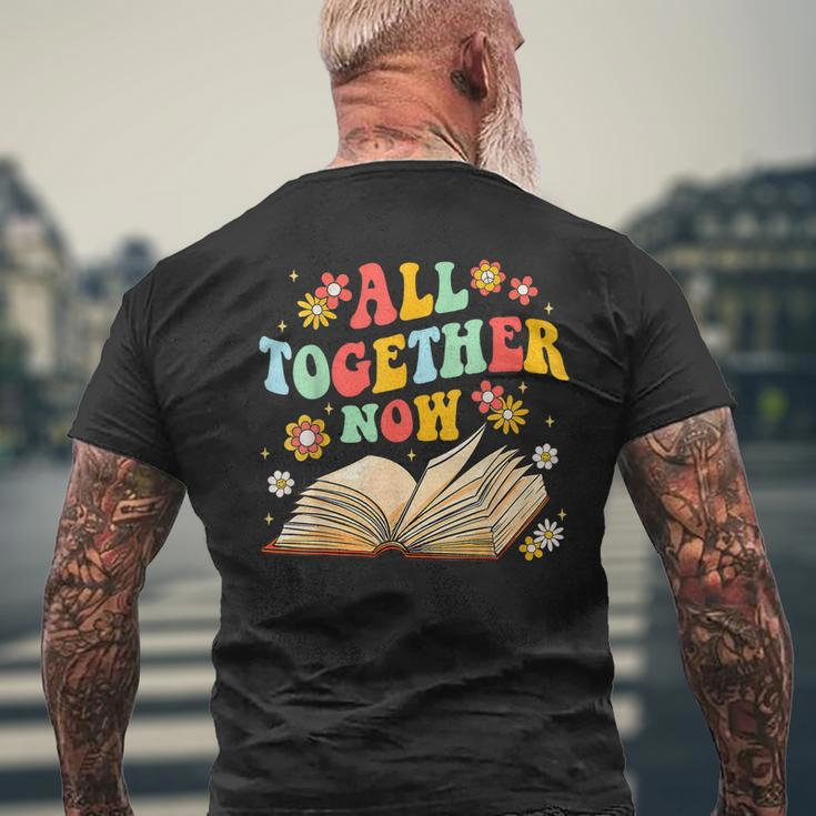 All Together Now Summer Reading Program 2023 Book Groovy Mens Back Print T-shirt Gifts for Old Men