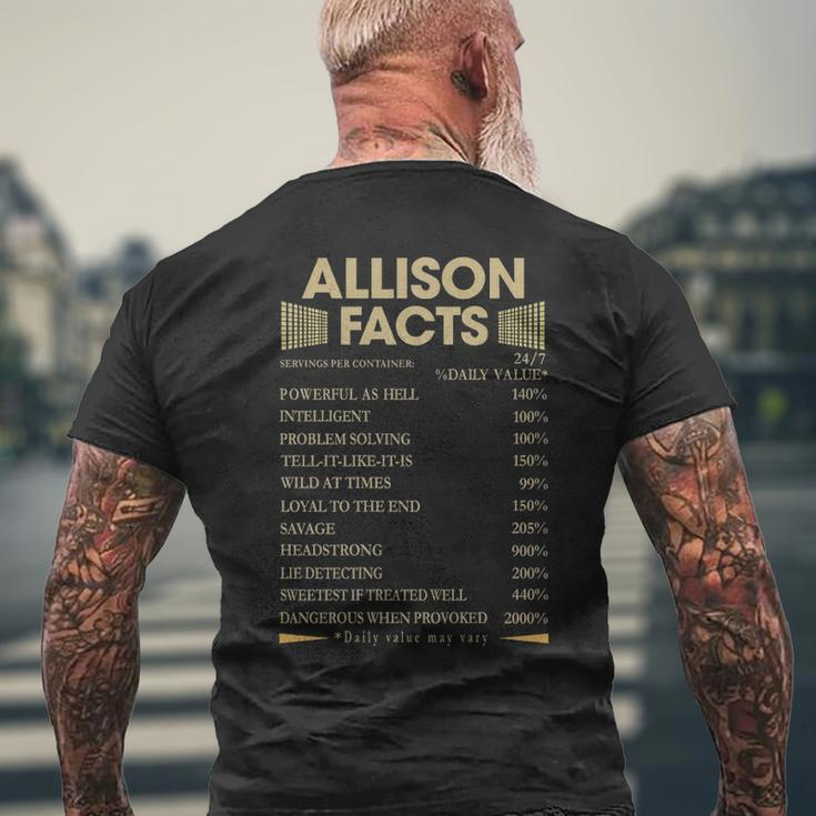 Allison Name Gift Allison Facts Mens Back Print T-shirt Gifts for Old Men