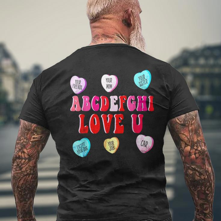 Alphabet I Love You Abcdefghi Love Holiday Men's T-shirt Back Print Gifts for Old Men