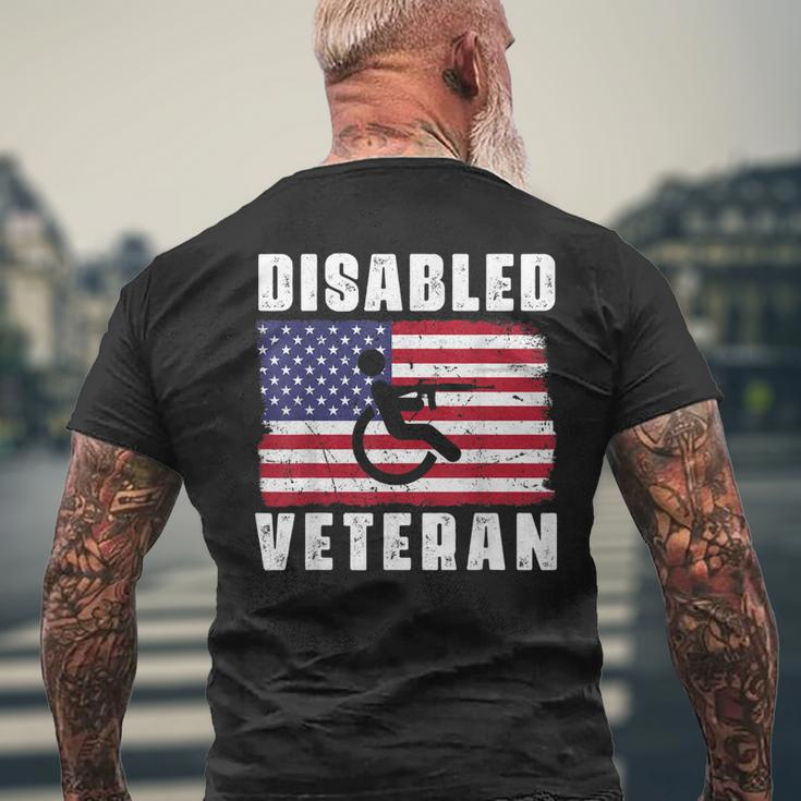 American Flag Retro Vintage Disabled Veteran Retro Vintage Men's T-shirt Back Print Gifts for Old Men