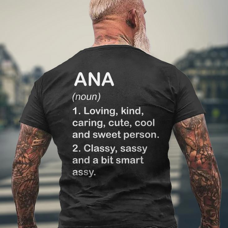 Ana Definition Personalized Custom Name Loving Kind Mens Back Print T-shirt Gifts for Old Men