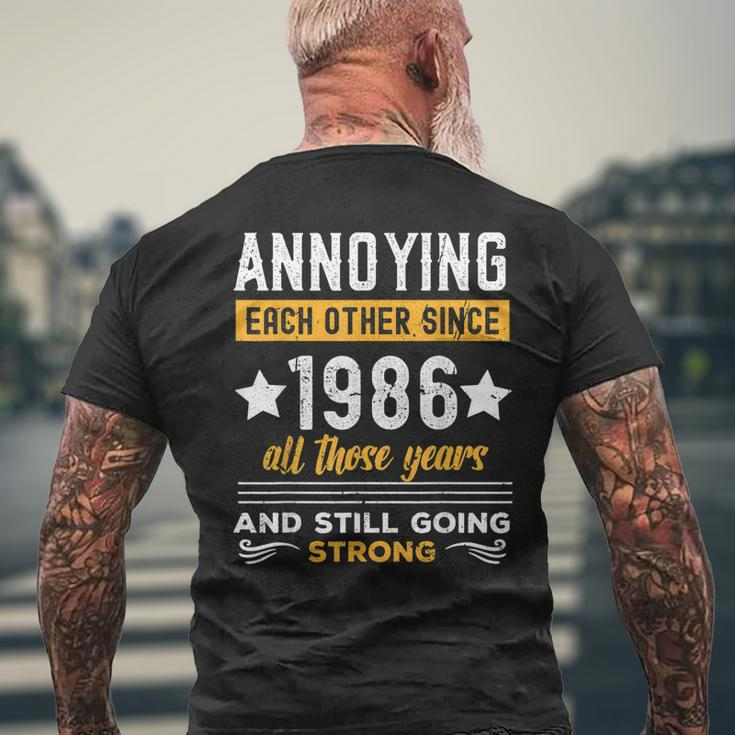 Annoying Since 1986 Funny Married Couple Wedding Anniversary Mens Back Print T-shirt Gifts for Old Men