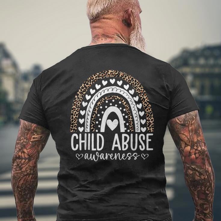 In April We Wear Blue Cool Child Abuse Prevention Awareness Men's Back Print T-shirt Gifts for Old Men