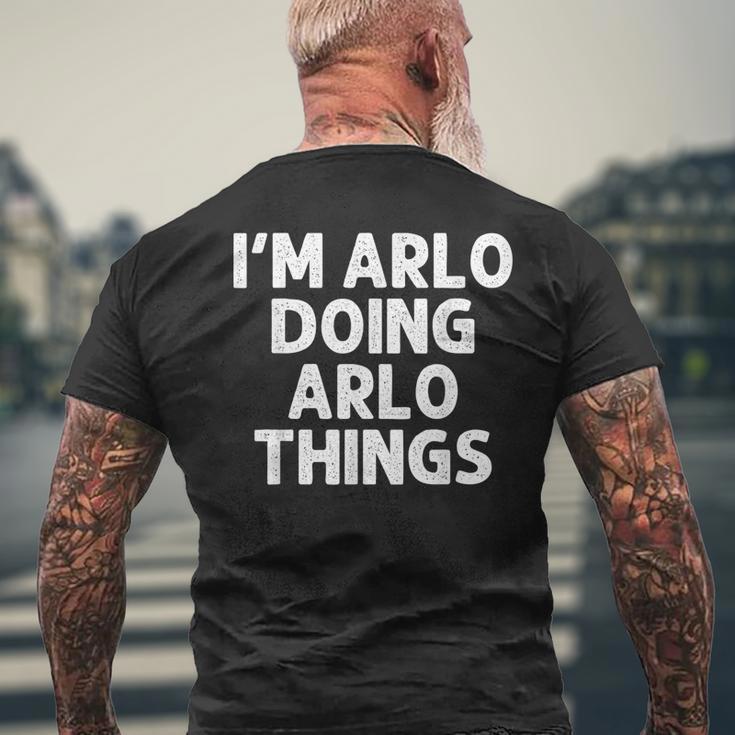 Arlo Doing Name Things Personalized Joke Men Men's T-shirt Back Print Gifts for Old Men