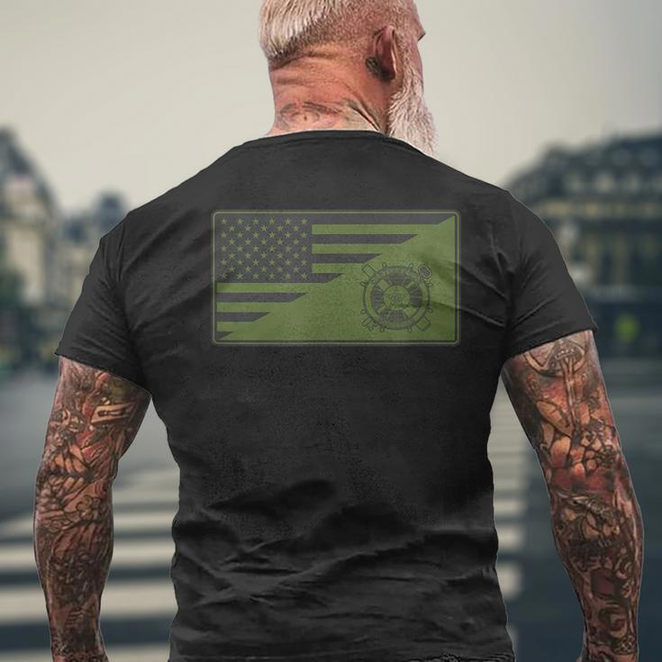 Army Logistics Branch American Flag Mens Back Print T-shirt Gifts for Old Men