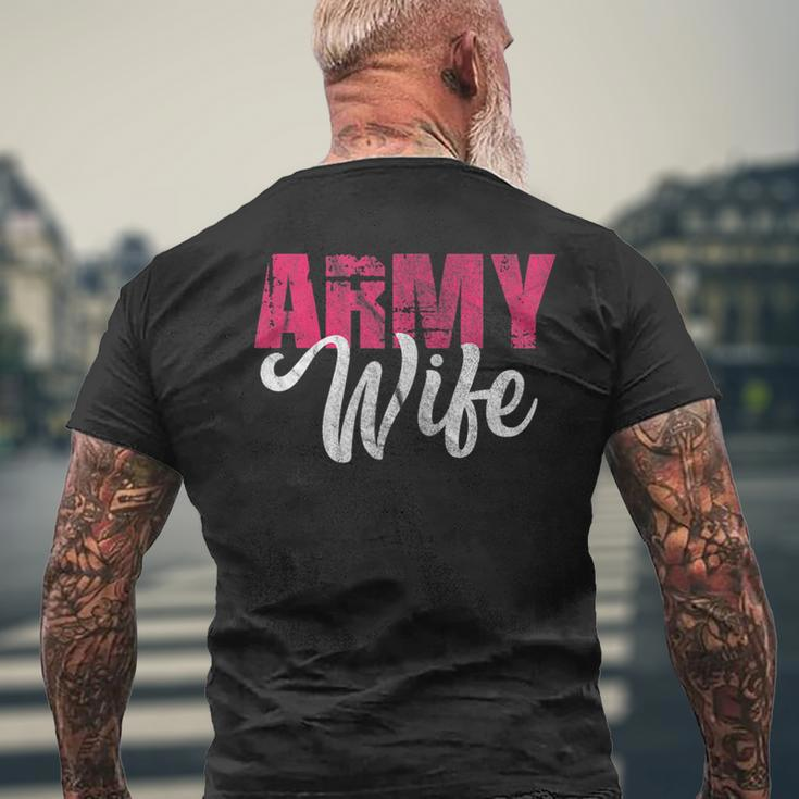 Army Wife Military Soldier Veterans Day Vintage Gift For Womens Mens Back Print T-shirt Gifts for Old Men