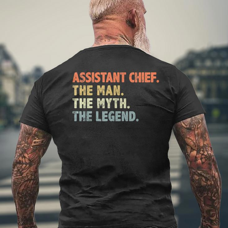 Assistant Fire Chief Man The Myth Legend Gifts Firefighter Mens Back Print T-shirt Gifts for Old Men