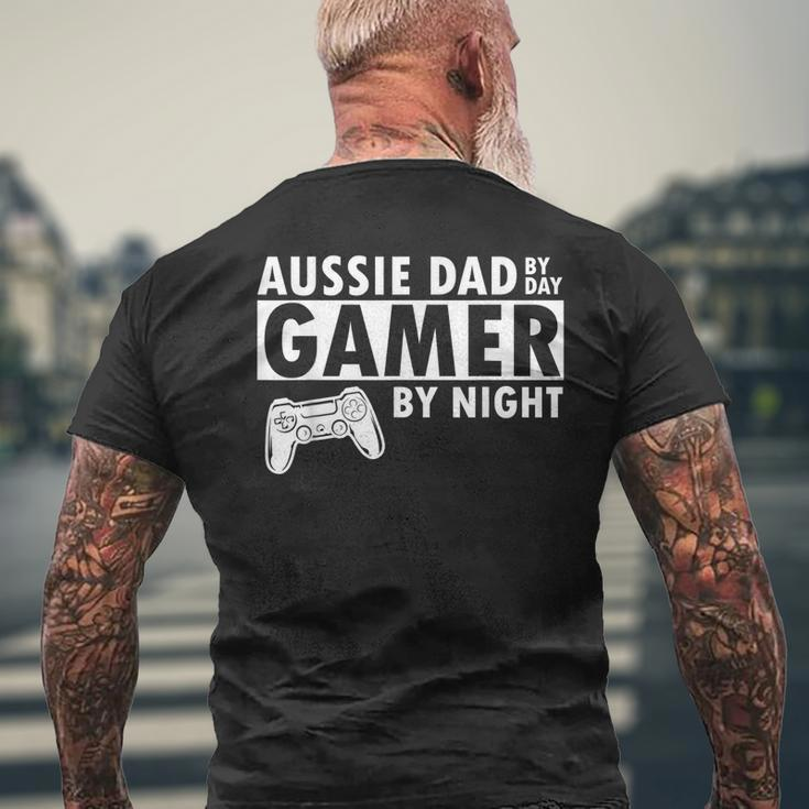 Aussie Dad Cool Australian Shepherd Father Gifts For Dog Dad Mens Back Print T-shirt Gifts for Old Men