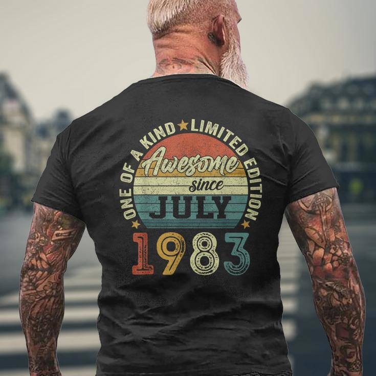 Awesome Since July 1983 40 Year Old 40Th Birthday Gifts Mens Back Print T-shirt Gifts for Old Men
