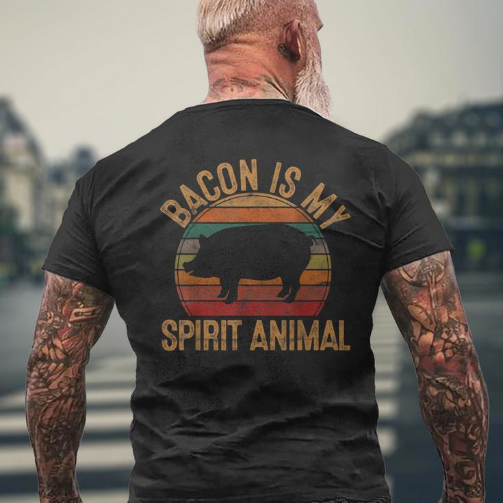 Bacon Is My Spirit Animal Retro Bbq Costume Pork Grill Men's T-shirt Back Print Gifts for Old Men