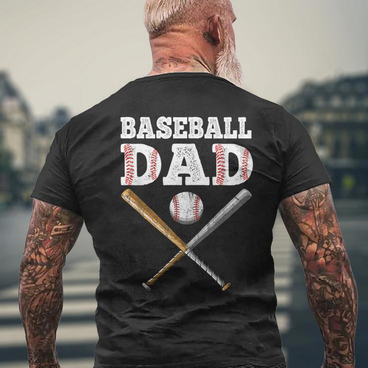 Baseball Lover For Father Baseball Dad Mens Back Print T-shirt Gifts for Old Men