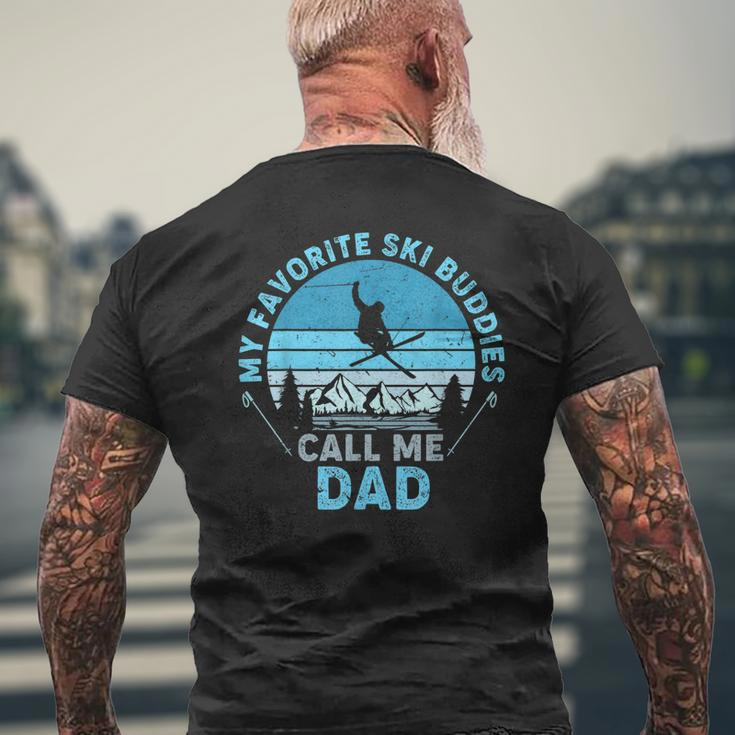 Mens Bddj Vintage My Favorite Ski Buddies Call Me Dad Fathers Day Men's T-shirt Back Print Gifts for Old Men