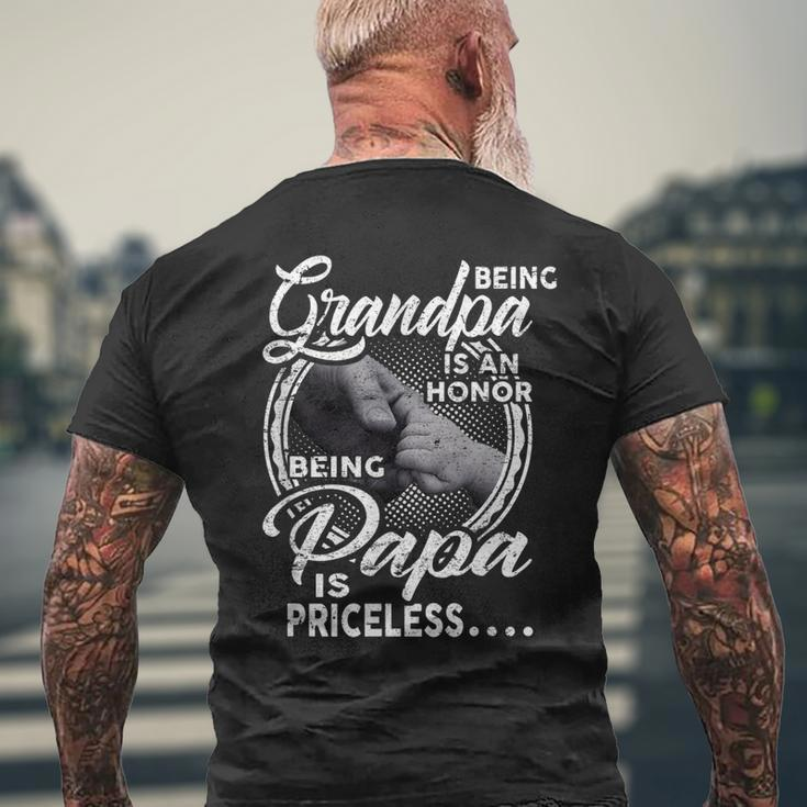 Being Grandpa Is An Honor Heart Being Papa Is Priceless Mens Back Print T-shirt Gifts for Old Men
