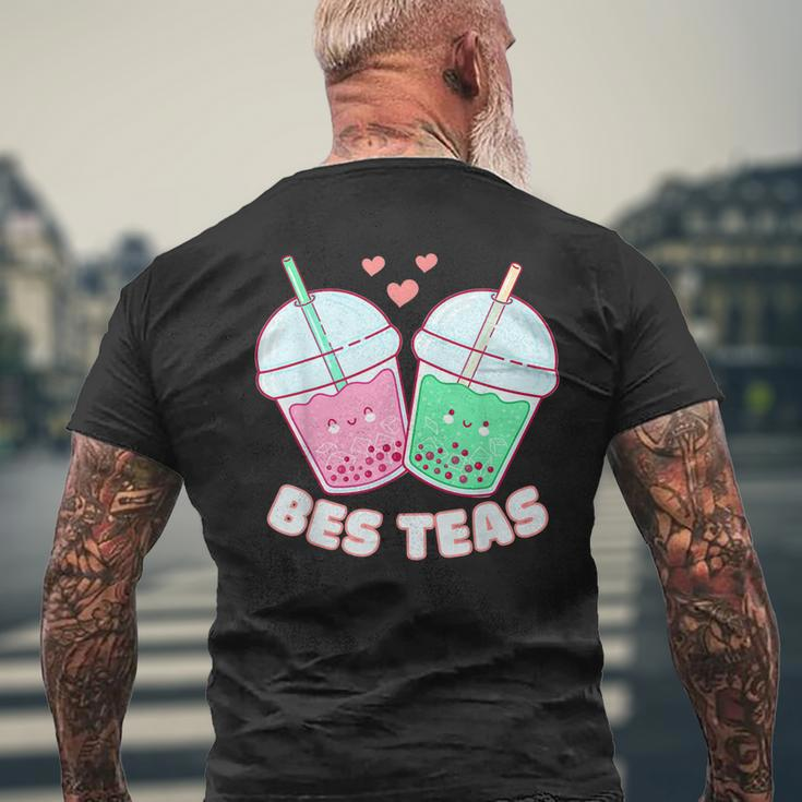 Bes Teas Cute Bestie Bubble Tea Boba Best Friends Men's T-shirt Back Print Gifts for Old Men