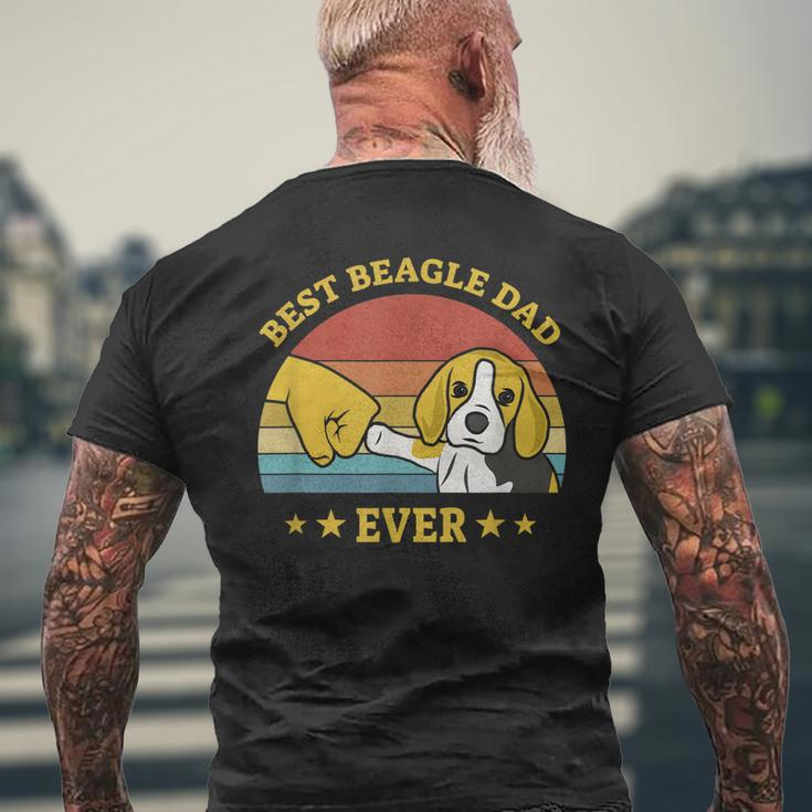 Mens Best Beagle Dad Ever Proud Vintage Beagle Puppy Lover Men's T-shirt Back Print Gifts for Old Men