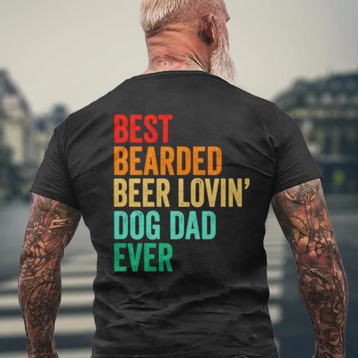 Best Bearded Beer Lovin’ Dog Dad Ever Vintage Men's Back Print T-shirt Gifts for Old Men