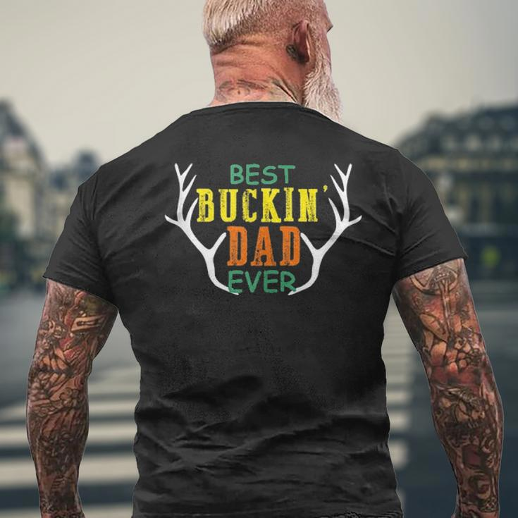 Mens Best Buckin Dad Ever Hunting Fathers Day Birthday Men's T-shirt Back Print Gifts for Old Men