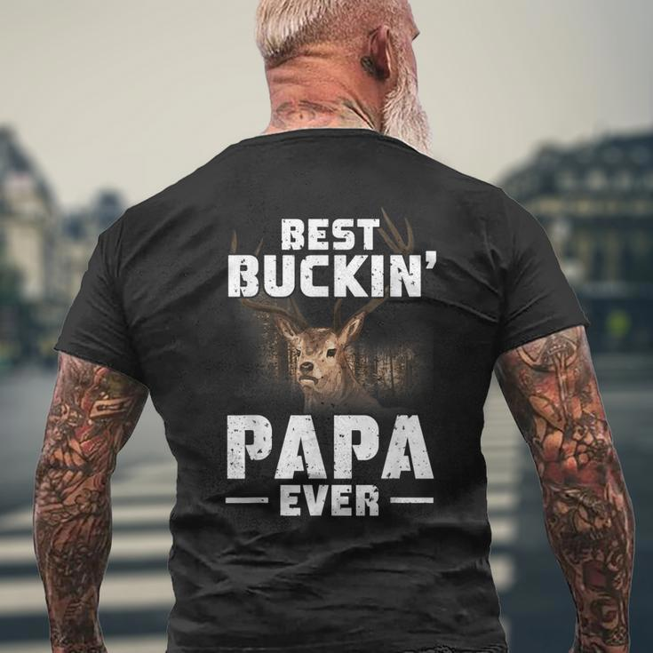 Best Buckin Papa Ever Deer Hunting Hunter Men Dad Mens Back Print T-shirt Gifts for Old Men