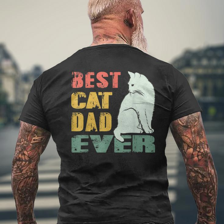 Best Cat Dad Ever Vintage Cat Daddy For Father Day Men's Back Print T-shirt Gifts for Old Men