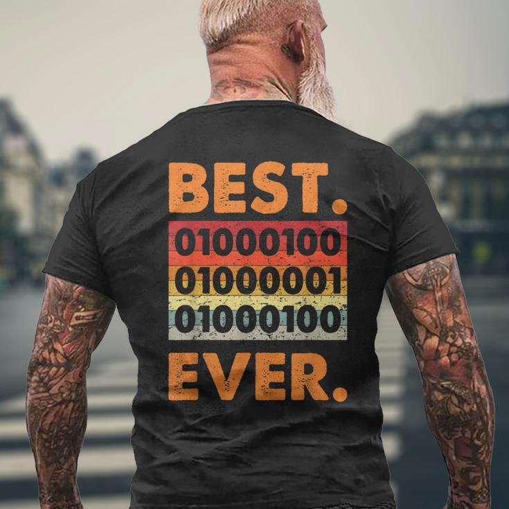 Best Dad Ever Binary Code Coder Developer Software Father Mens Back Print T-shirt Gifts for Old Men