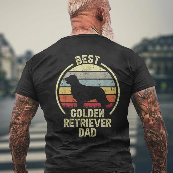 Best Dog Father Dad - Vintage Golden Retriever Men's T-shirt Back Print Gifts for Old Men