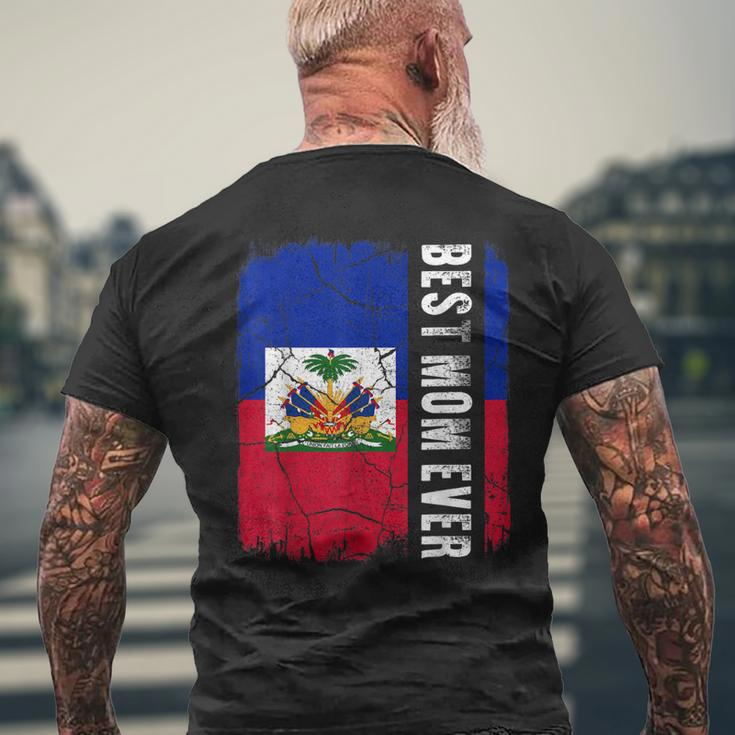 Best Haitian Mom Ever Haiti Flag Mothers Day Gift Mens Back Print T-shirt Gifts for Old Men