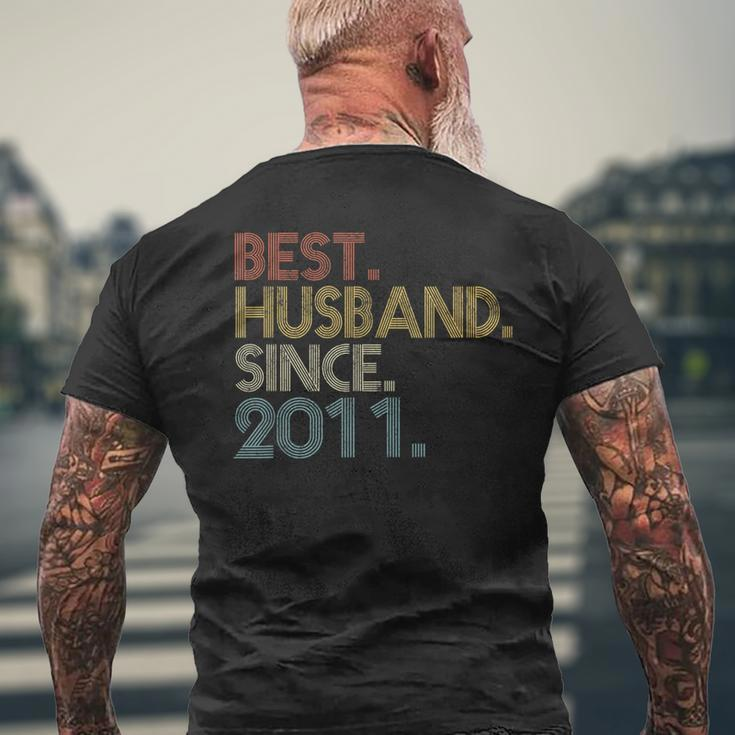 Best Husband Since 2011 Vintage Retro Wedding Anniversary Men's T-shirt Back Print Gifts for Old Men
