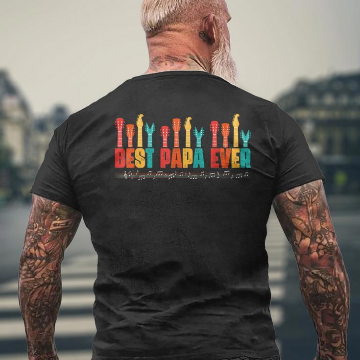 Best Papa Ever For Guitar Lover Guitarist Dad On Fathers Day Mens Back Print T-shirt Gifts for Old Men