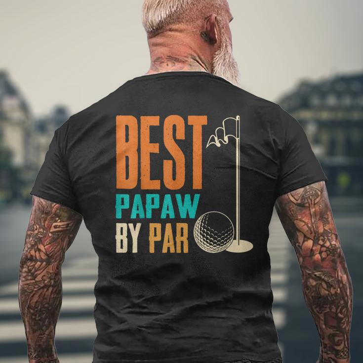 Best Papaw By Par Vintage Retro Golf Lover Grandpa Gift Mens Back Print T-shirt Gifts for Old Men