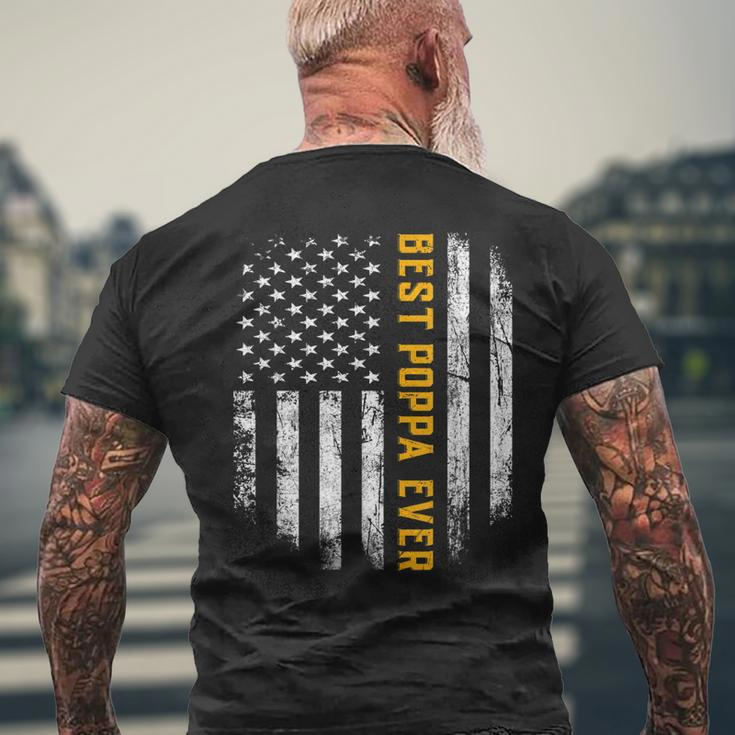 Best Poppa Ever American Flag Fathers Day Gifts Mens Back Print T-shirt Gifts for Old Men