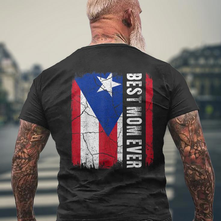 Best Puerto Rican Mom Ever Puerto Rico Flag Mothers Day Mens Back Print T-shirt Gifts for Old Men