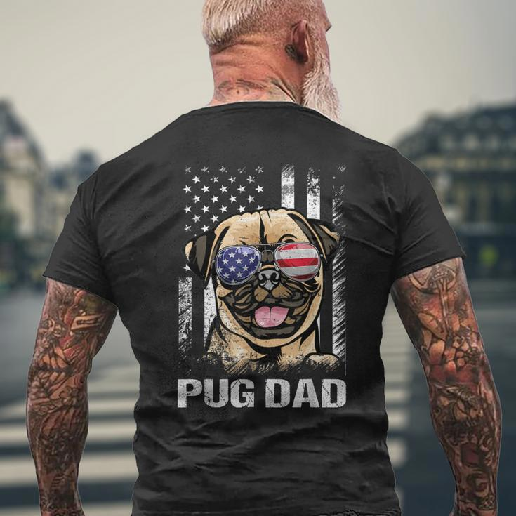 Best Pug Dad Ever American Flag Dog Lover Gift For Mens Mens Back Print T-shirt Gifts for Old Men