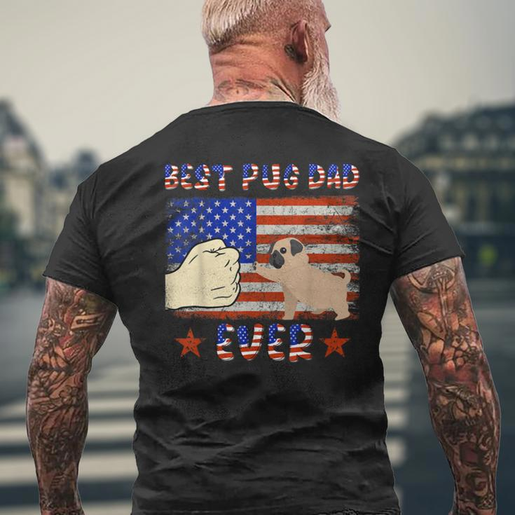 Best Pug Dad Ever Pug Lover American Flag 4Th Of July Bbmxyg Men's Back Print T-shirt Gifts for Old Men