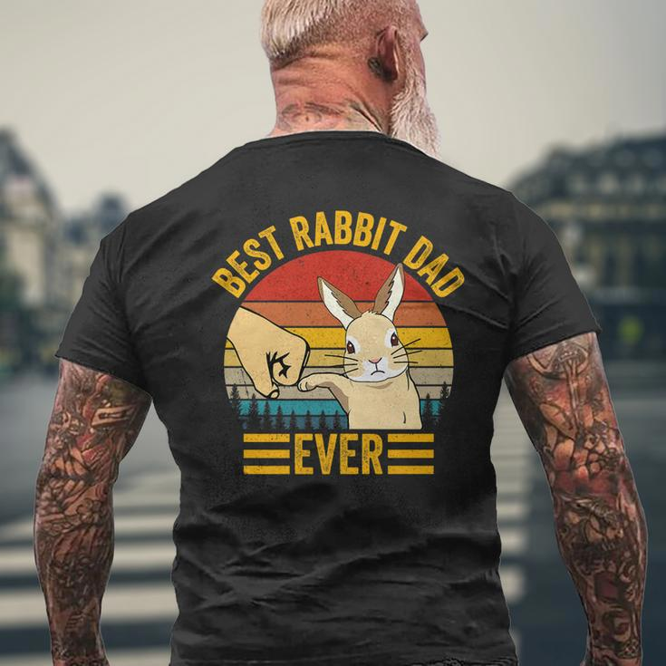 Mens Best Rabbit Dad Ever Vintage Rabbit Lover Best Bunny Dad Eve Men's T-shirt Back Print Gifts for Old Men