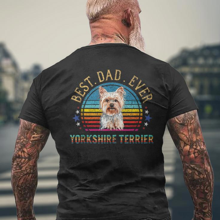Mens Best Yorkshire Terrier Dog Dad Retro Vintage Yorkie Fun Men's T-shirt Back Print Gifts for Old Men