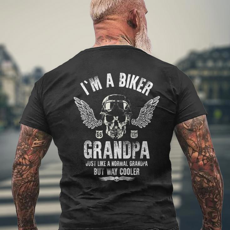 I Am A Biker Grandpa Just Like A Normal Grandpa Men's Back Print T-shirt Gifts for Old Men