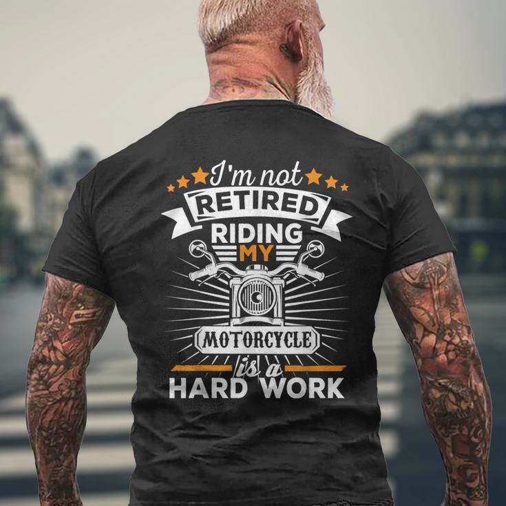 Biker Grandpa Motorcycle Retirement Gift Retired Mens Back Print T-shirt Gifts for Old Men