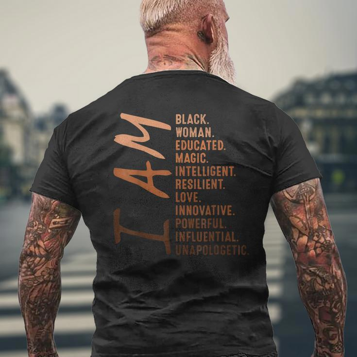I Am Black Woman Black History Month Educated Black Girl V15 Men's T-shirt Back Print Gifts for Old Men