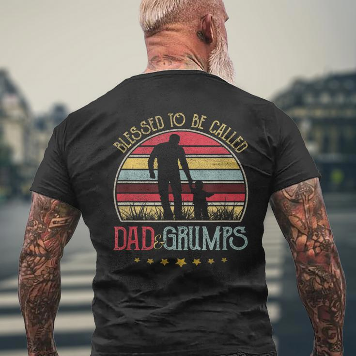 Blessed To Be Called Dad And Grumps Vintage Fathers Day Mens Back Print T-shirt Gifts for Old Men
