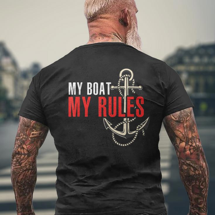 For Boat Captain - My Boat My Rules Men's T-shirt Back Print Gifts for Old Men