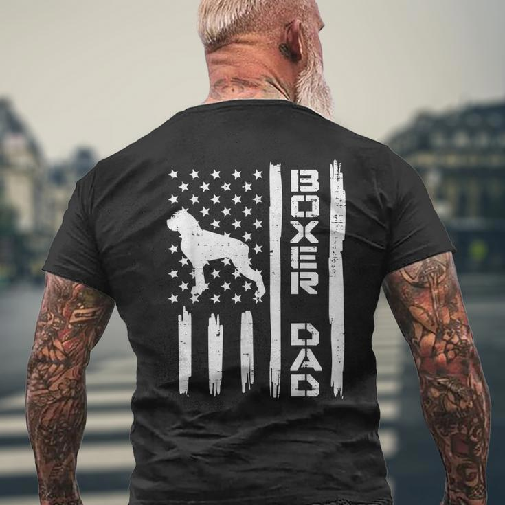 Mens Boxer Dad Us Flag Vintage Patriotic Dog Lover Owner Men Men's T-shirt Back Print Gifts for Old Men