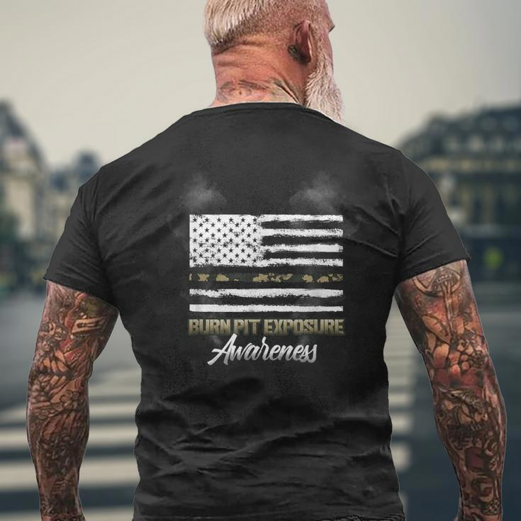 Burn Pit Exposure Awareness Us Military Veteran Support Men's Back Print T-shirt Gifts for Old Men