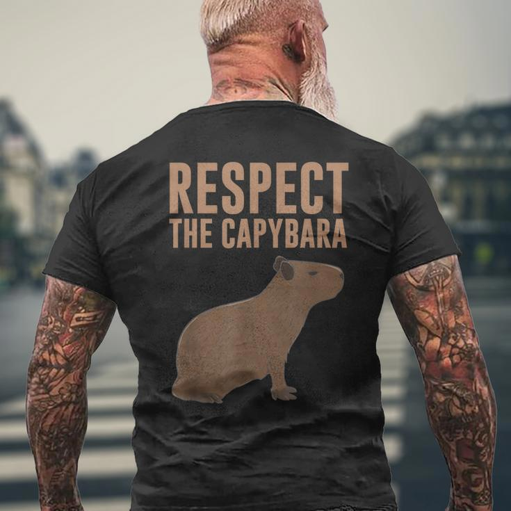 Capybara Respect The Capybara Cute Animal Men's Back Print T-shirt Gifts for Old Men