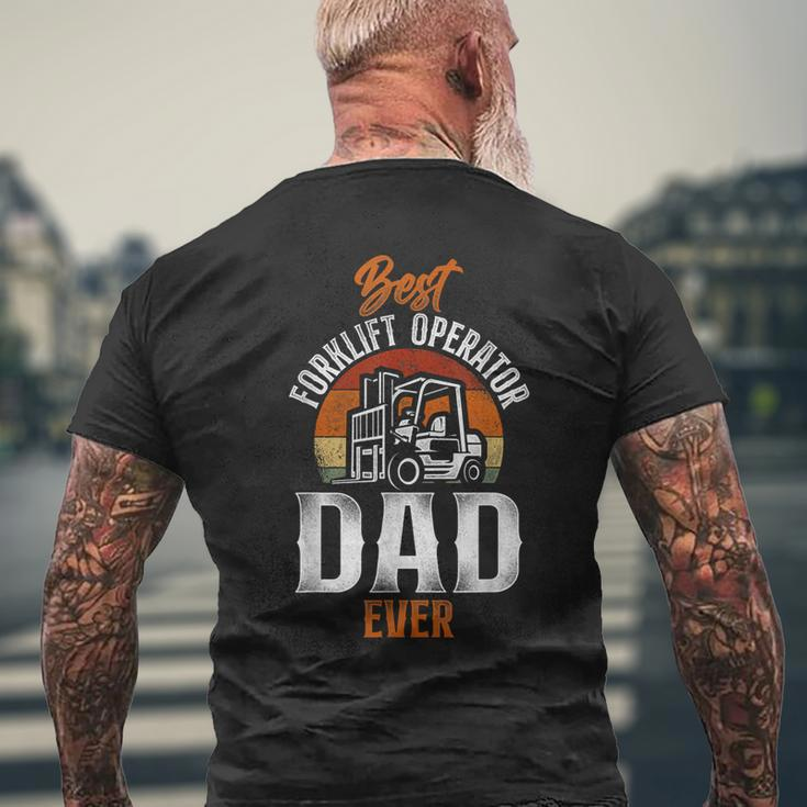Certified Forklift Truck Operator Dad Father Retro Vintage Men's T-shirt Back Print Gifts for Old Men