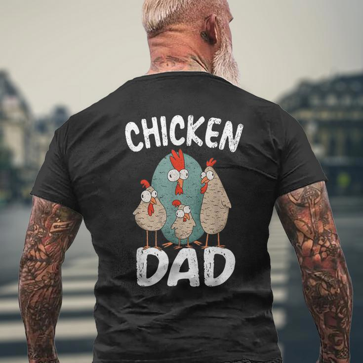Chicken Dad Funny Fathers Day Men Kids Mens Back Print T-shirt Gifts for Old Men
