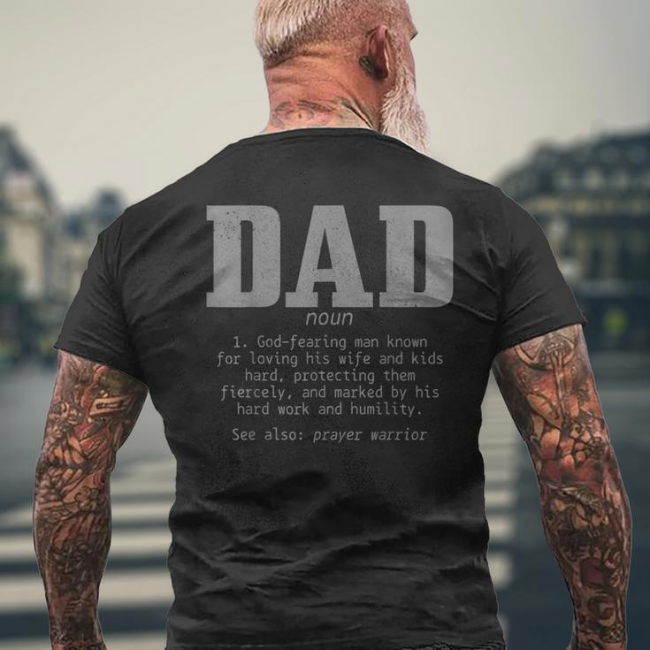 Mens Christian Dad Religious Faith Bible Verse Fathers Day Men's T-shirt Back Print Gifts for Old Men